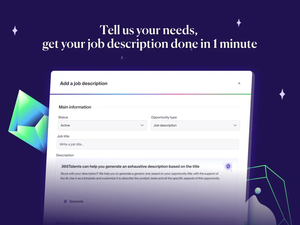 Boosting HR Efficiency: Generative AI for Job Descriptions - 365Talents